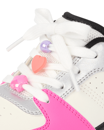 Girls Colorblock Beaded Low Top Sneakers