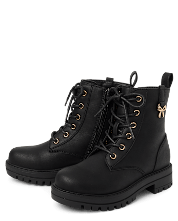 Girls Charm Combat Boots