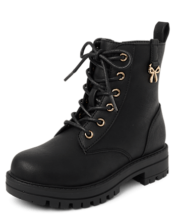 Girls Charm Combat Boots