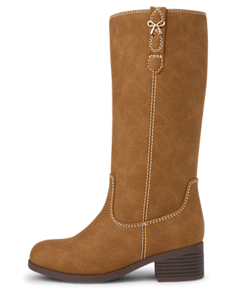 Girls Low Heel Tall Boots