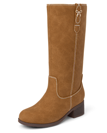 Girls Low Heel Tall Boots