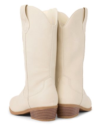 Girls Embroidered Bow Cowgirl Boots
