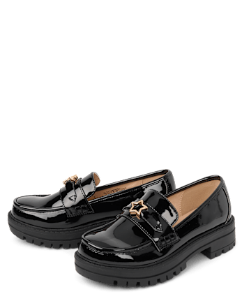 Girls Star Buckle Loafers