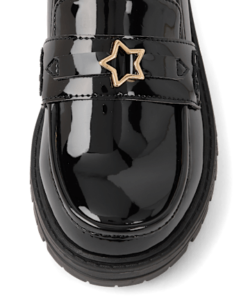 Girls Star Buckle Loafers