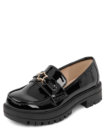 Girls Star Buckle Loafers