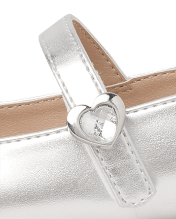 Girls Heart Stud Ballet Flats