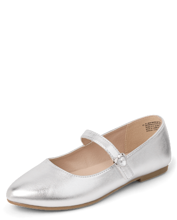 Girls Heart Stud Ballet Flats