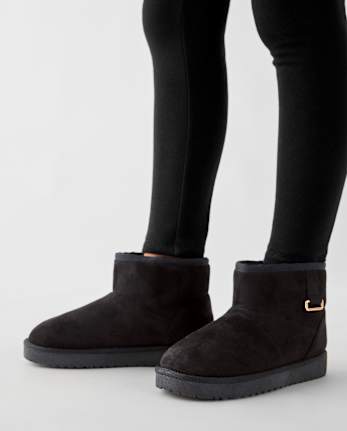 Girls Teddy Boots - BLACK