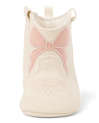 Baby Girls Embroidered Bow Cowgirl Boots