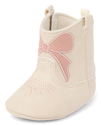 Baby Girls Embroidered Bow Cowgirl Boots