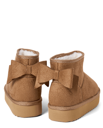 Girls Bow Teddy Boots