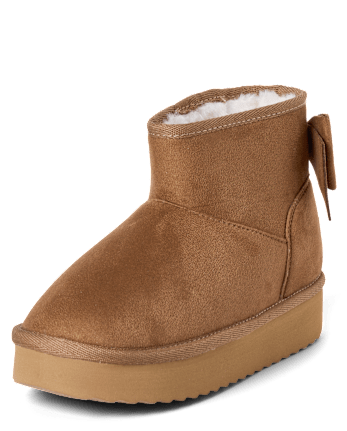 Girls Bow Teddy Boots