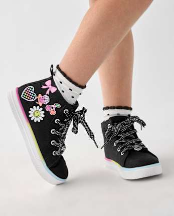 Baskets montantes pour filles - BLACK