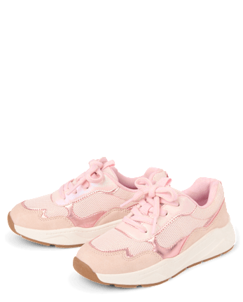 Girls Metallic Colorblock Running Sneakers