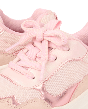 Girls Metallic Colorblock Running Sneakers