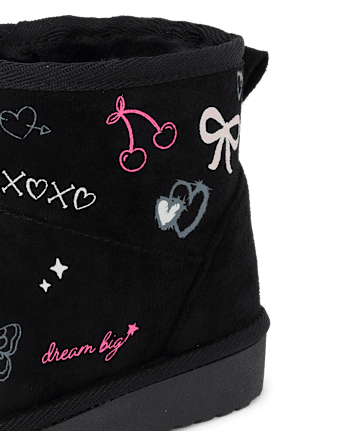 Girls Doodle Teddy Boots