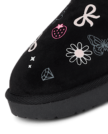 Girls Doodle Teddy Boots