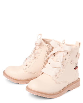 Toddler Girls Charm Stud Lace Up Boots
