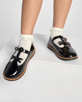 Toddler Girls Bow T-Strap Mary Jane Shoes