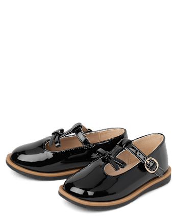 Toddler Girls Bow T-Strap Mary Jane Shoes