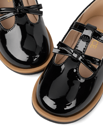 Toddler Girls Bow T-Strap Mary Jane Shoes