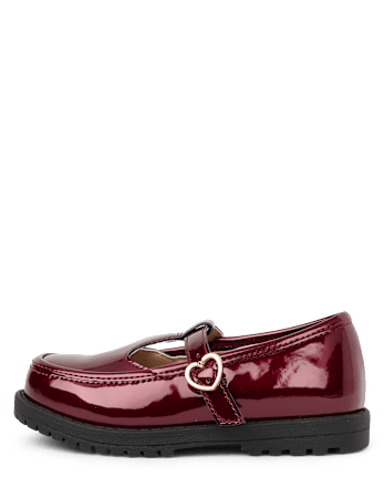 Toddler Girls Heart Buckle T-Strap Mary Jane Shoes