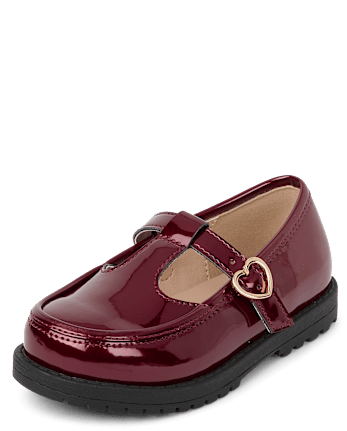 Toddler Girls Heart Buckle T-Strap Mary Jane Shoes