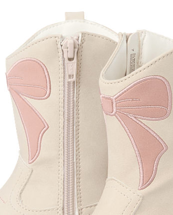Toddler Girls Embroidered Bow Cowgirl Boots