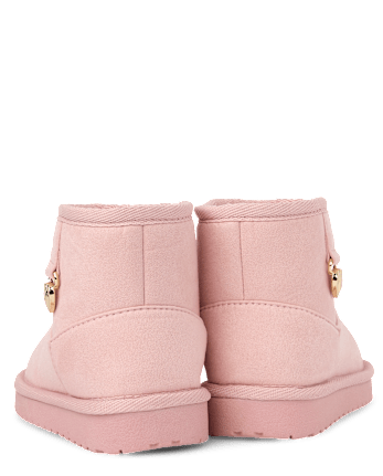 Toddler Girls Charm Teddy Boots - PINK