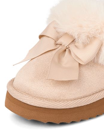 Chaussures à enfiler Teddy à nœud scintillant pour petites filles