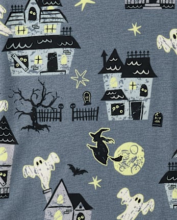 Adult Matching Family Glow Haunted House Cotton Pajamas