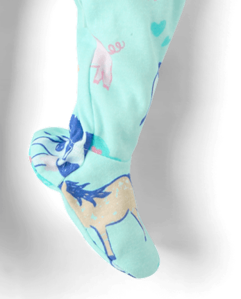 Baby And Toddler Girls Farm Animals Snug Fit Cotton Footed One Piece Pajamas - CRYSTALMNT