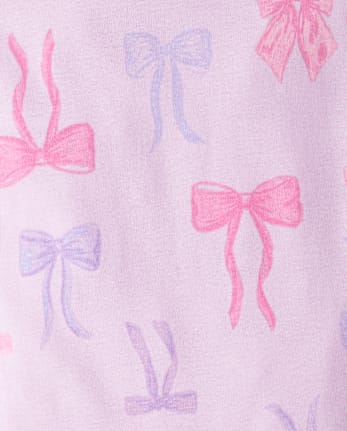 Baby And Toddler Girls Bow Snug Fit Cotton Footed One Piece Pajamas