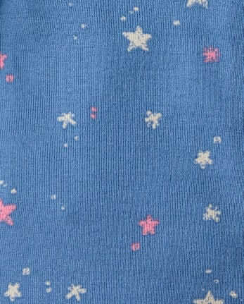 Baby And Toddler Girls Star Snug Fit Cotton Footed One Piece Pajamas