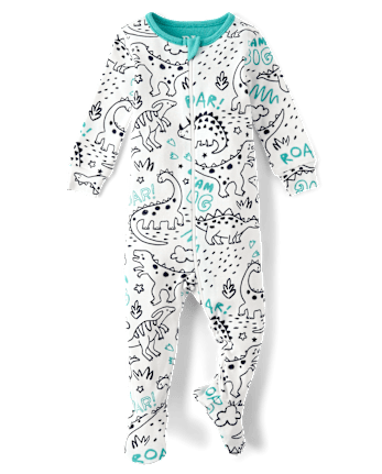 Baby And Toddler Dino Snug Fit Cotton Footed One Piece Pajamas