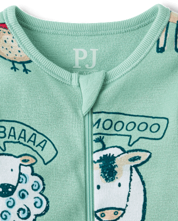 Baby And Toddler Boys Farm Animals Snug Fit Cotton Footed One Piece Pajamas