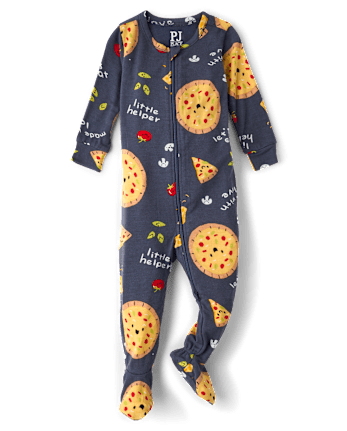 Baby And Toddler Pizza Snug Fit Footed One Piece Pajamas - Super Soft