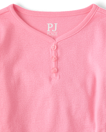 Pyjama Henley en coton à carreaux pour filles