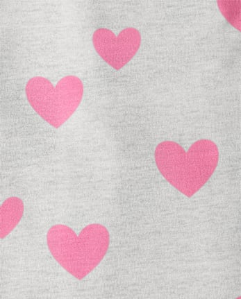 Girls Heart Button Front Pajamas