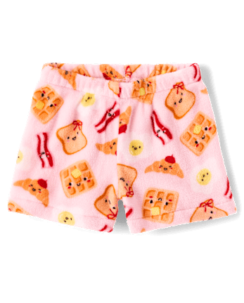 Girls Breakfast Pajama Shorts - Cozy Fleece