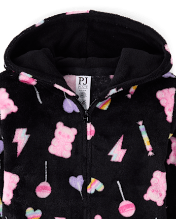 Girls Candy One Piece Pajamas - Cozy Fleece