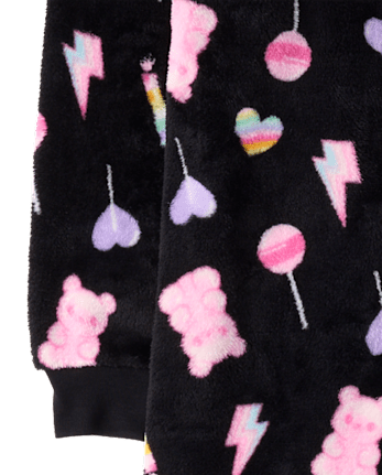 Girls Candy One Piece Pajamas - Cozy Fleece