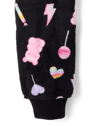 Girls Candy One Piece Pajamas - Cozy Fleece
