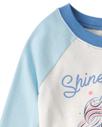 Girls Foil Pny Snug Fit Cotton Pajamas