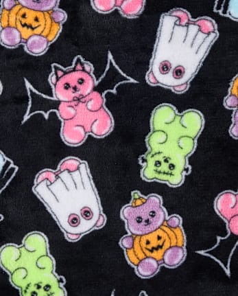 Girls Halloween Candy Bear Pajamas - Cozy Fleece