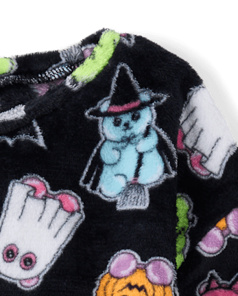 Girls Halloween Candy Bear Pajamas - Cozy Fleece