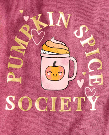 Girls Pumpkin Spice Snug Fit Cotton Pajamas