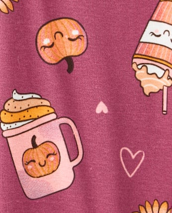 Girls Pumpkin Spice Snug Fit Cotton Pajamas