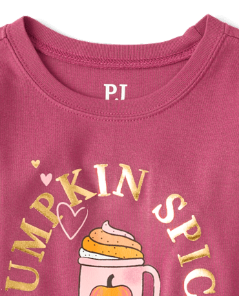 Girls Pumpkin Spice Snug Fit Cotton Pajamas