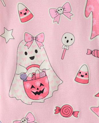 Girls Glow Ghost Snug Fit Cotton PajamasÂ